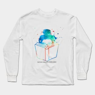 Woman Reading Messy Bun Color Splash Long Sleeve T-Shirt